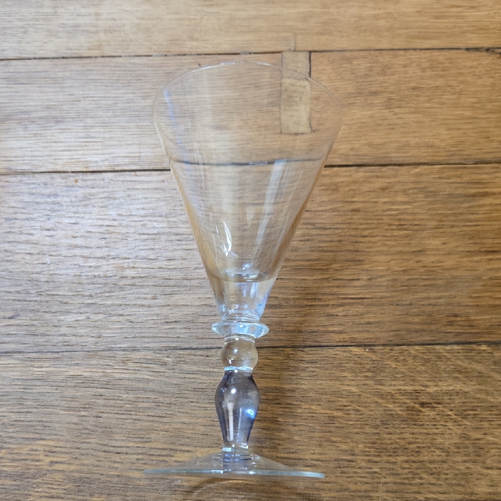 Vintage Clear Glass Venetian Wine Glass